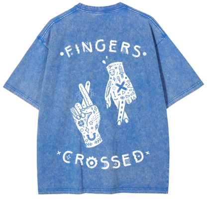 Unisex Vintage Fingers Crossed Music t-Shirt