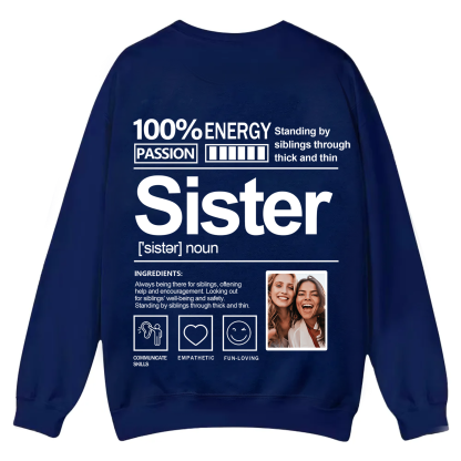 Addcustom  Photo Sister Casual Crewneck Sweatshirt