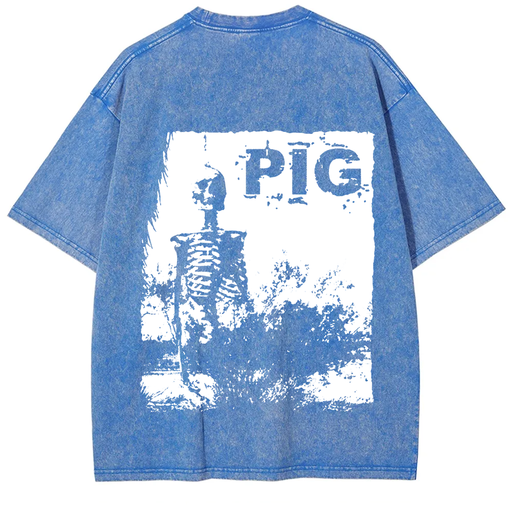 Unisex Vintage Pig Horror Movie t-Shirt