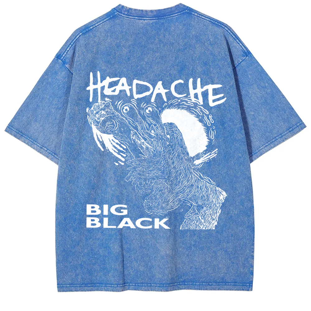 Unisex Vintage  Big Black Headache Song Music t-Shirt