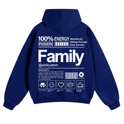 Family Addcustom Solid Color Hoodie