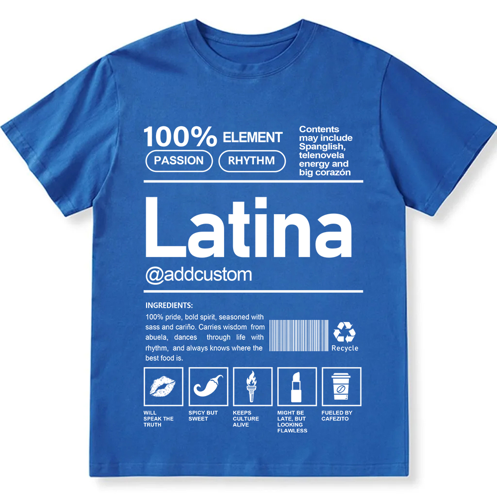 Latina Addcustom Unisex Fit  Cotton T-Shirt wearishow