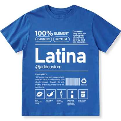 Latina Addcustom Unisex Fit  Cotton T-Shirt wearishow