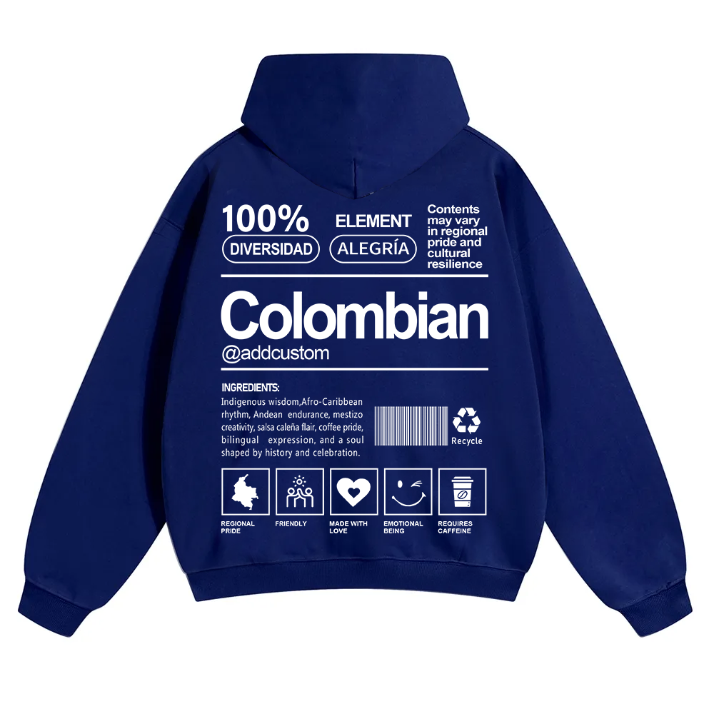 Colombian Addcustom Unisex Fit Color Hoodie wearishow