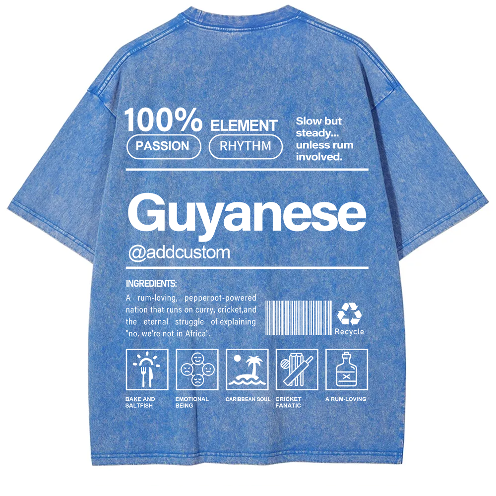 Guyanese Addcustom Unisex Fit  Washed T-Shirt