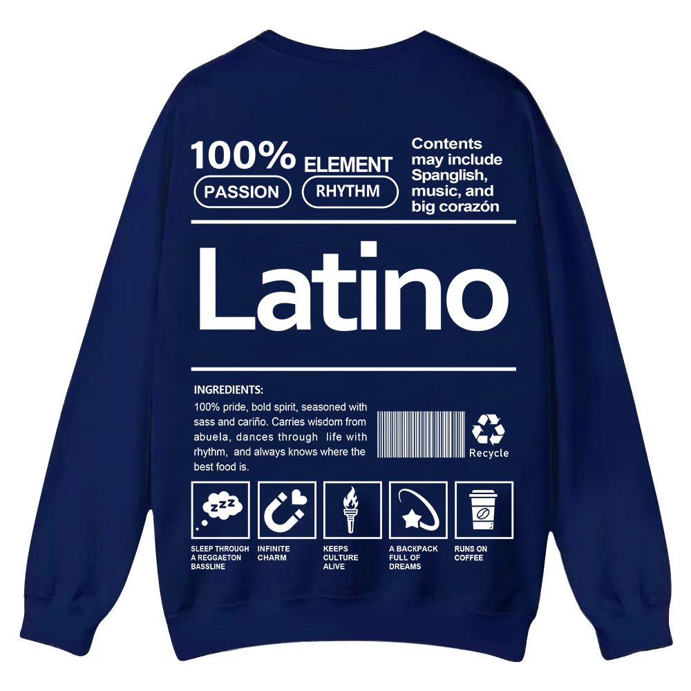 Latino Unisex Fit  Casual Crewneck Sweatshirt wearishow