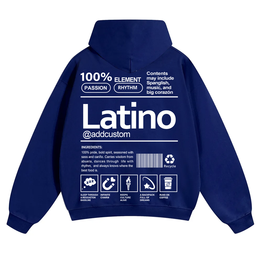 Latino Addcustom Unisex Fit Color Hoodie wearishow