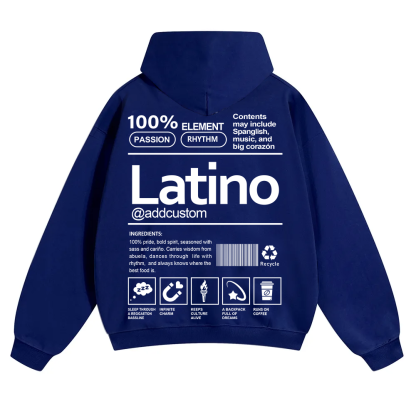 Latino Addcustom Unisex Fit Color Hoodie wearishow