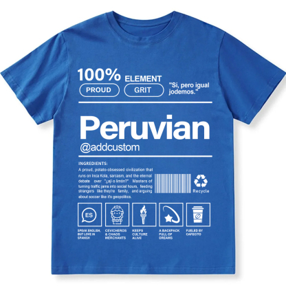 Peruvian Addcustom Unisex Fit  Cotton T-Shirt wearishow