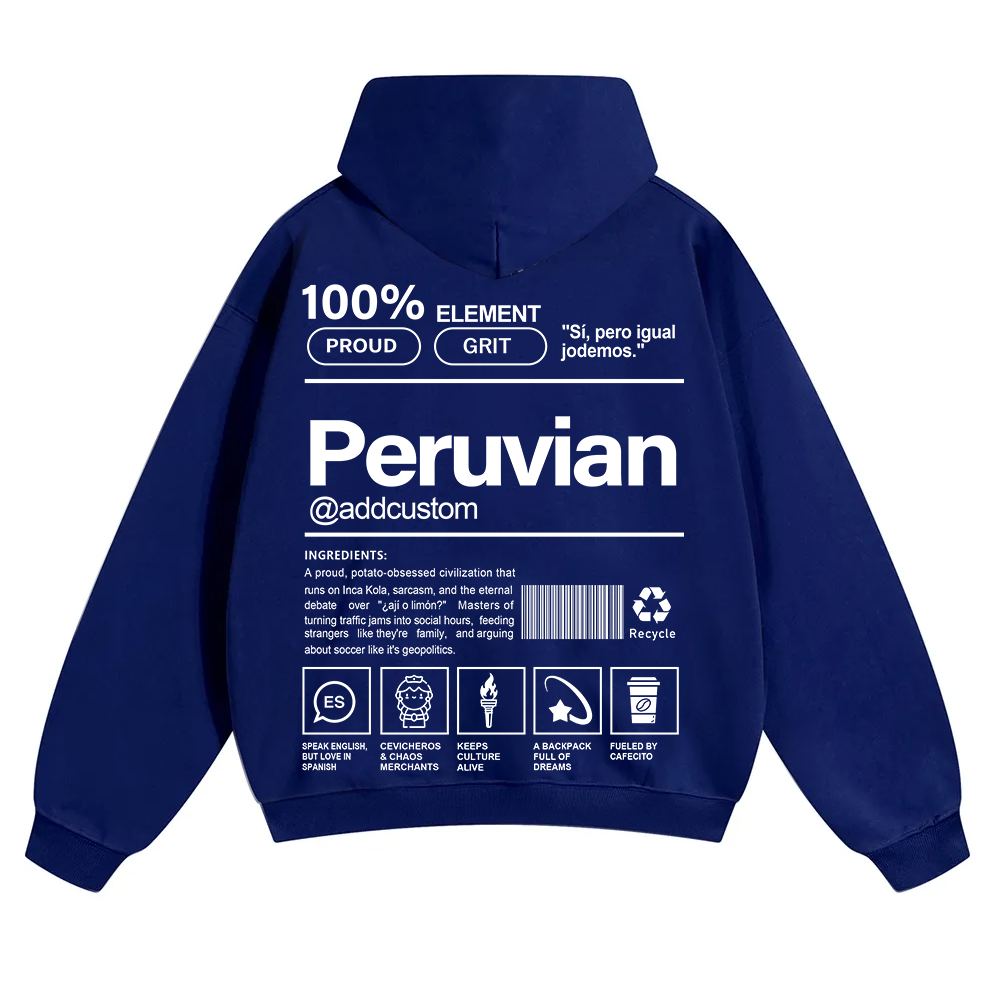 Peruvian Addcustom Unisex Fit Color Hoodie wearishow