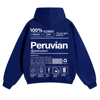 Peruvian Addcustom Unisex Fit Color Hoodie wearishow