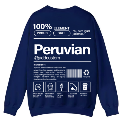 Peruvian Addcustom Unisex Fit  Casual Crewneck Sweatshirt wearishow