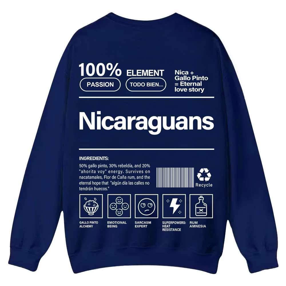Nicaraguans Unisex Fit  Casual Crewneck Sweatshirt wearishow