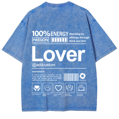 Lover Addcustom Washed T-Shirt