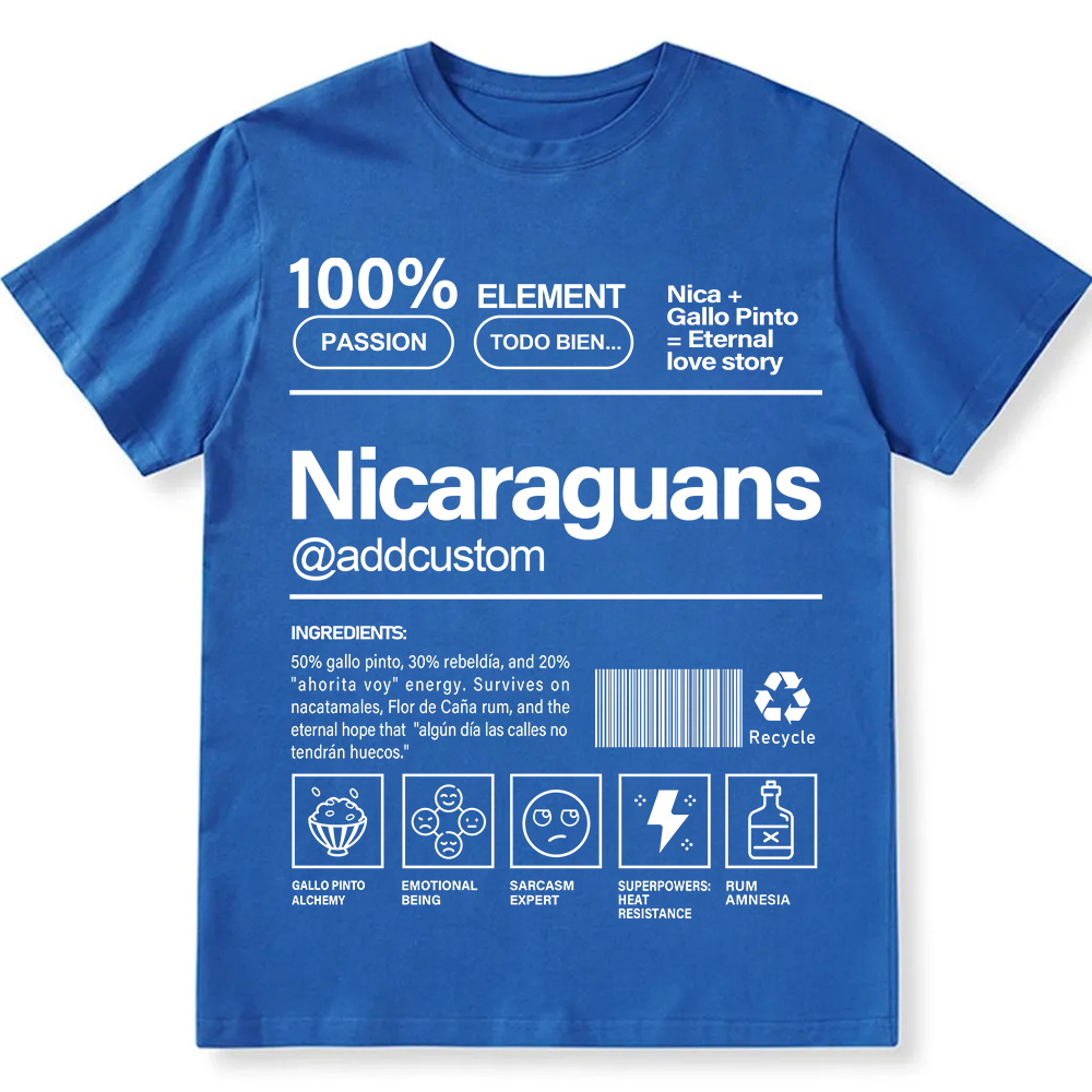 Nicaraguans Addcustom Unisex Fit  Cotton T-Shirt wearishow