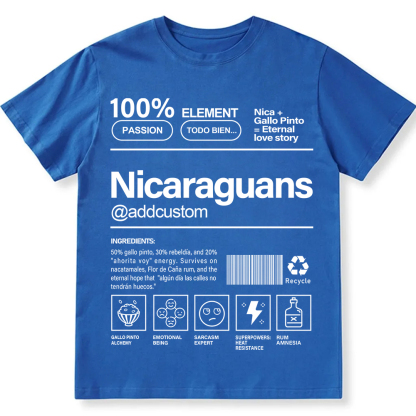Nicaraguans Addcustom Unisex Fit  Cotton T-Shirt wearishow