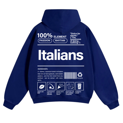 Italians Unisex Fit Color Hoodie wearishow