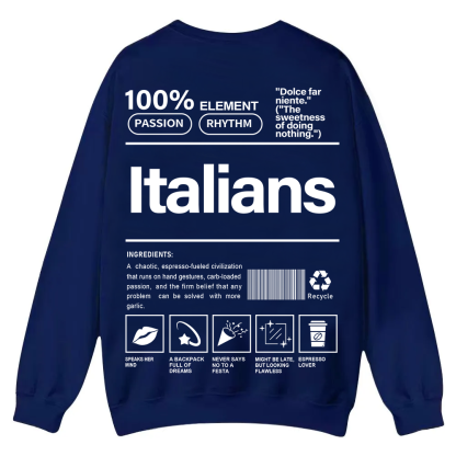 Italians Unisex Fit  Casual Crewneck Sweatshirt wearishow