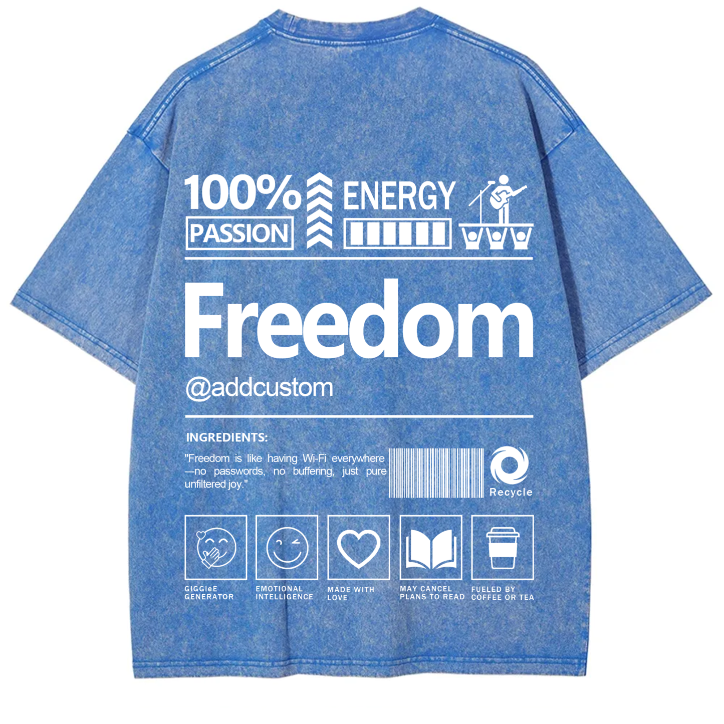 Freedom Addcustom Washed T-Shirt