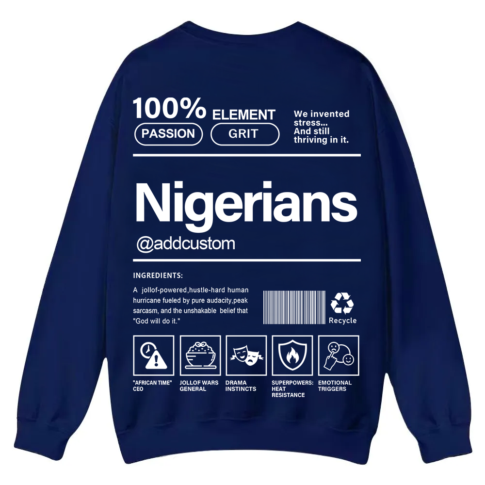Nigerians Addcustom Unisex Fit  Casual Crewneck Sweatshirt wearishow
