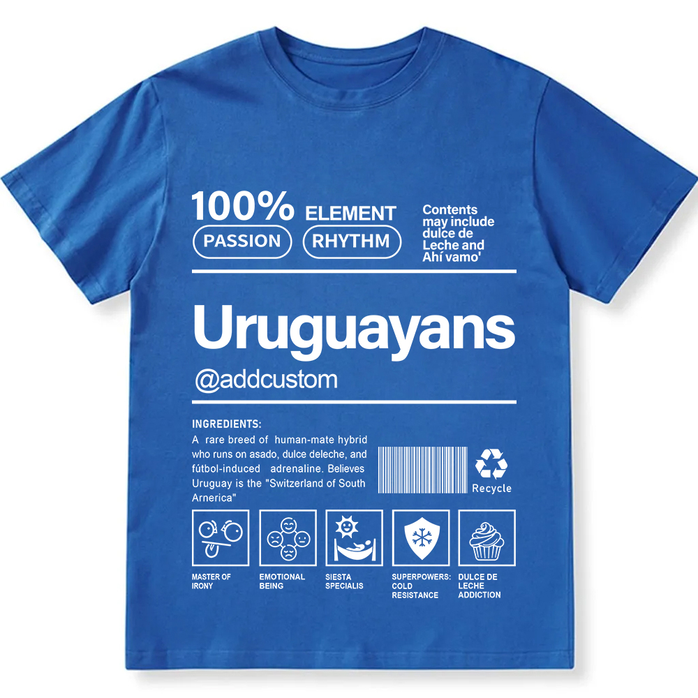 Uruguayans Addcustom Unisex Fit  Cotton T-Shirt wearishow