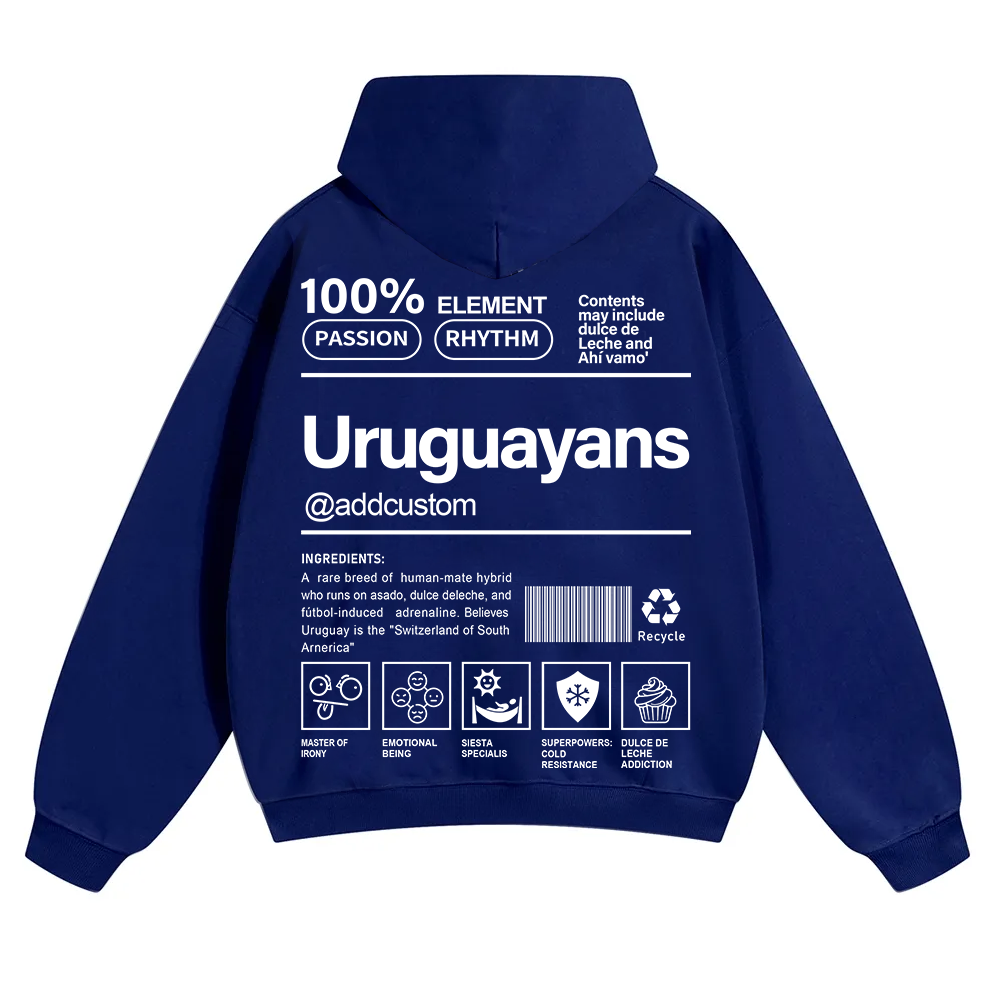 Uruguayans Addcustom Unisex Fit Color Hoodie wearishow