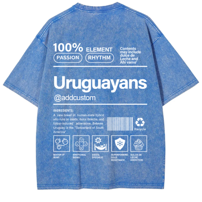 Uruguayans Addcustom Unisex Fit  Washed T-Shirt