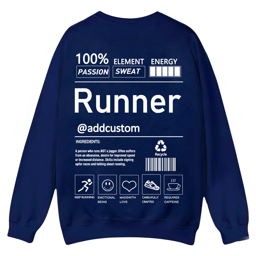 Addcustom Runner Casual Crewneck Sweatshirt