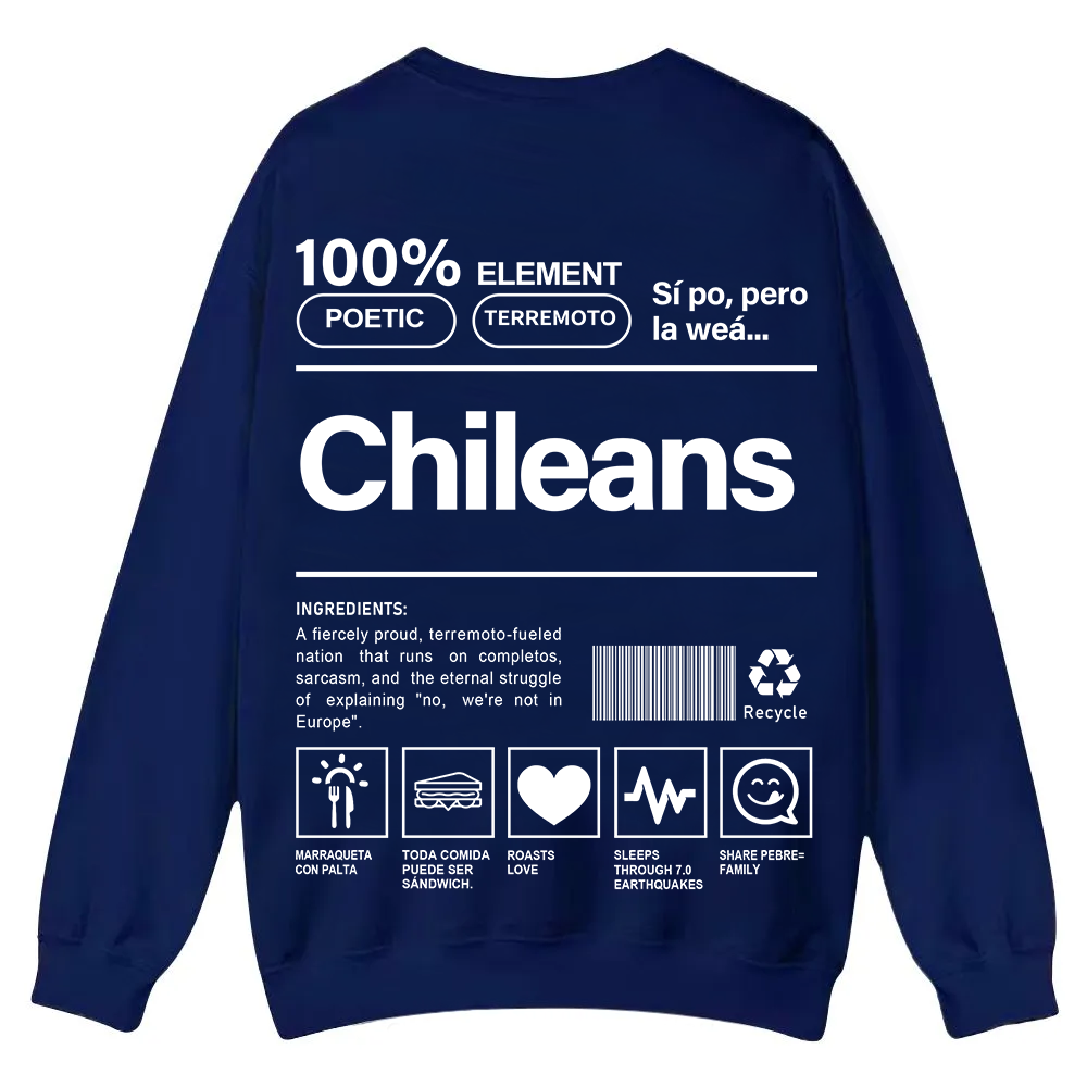 Chileans Unisex Fit  Casual Crewneck Sweatshirt wearishow