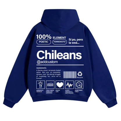 Chileans Addcustom Unisex Fit Color Hoodie wearishow