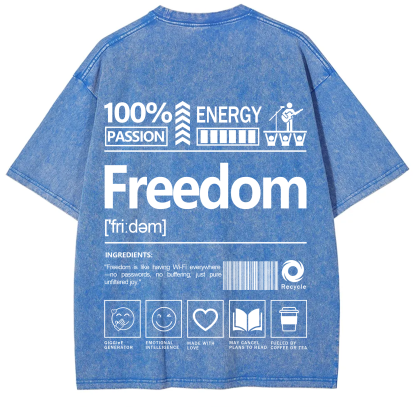 Freedom Unisex Fit Washed T-Shirt