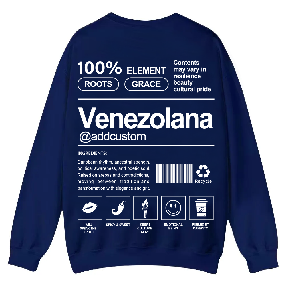 Venezolana Addcustom Unisex Fit  Casual Crewneck Sweatshirt wearishow