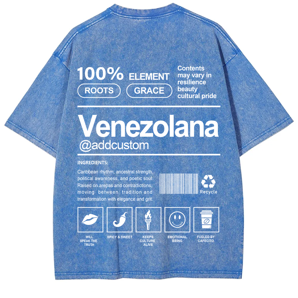 Venezolana Addcustom Unisex Fit  Washed T-Shirt