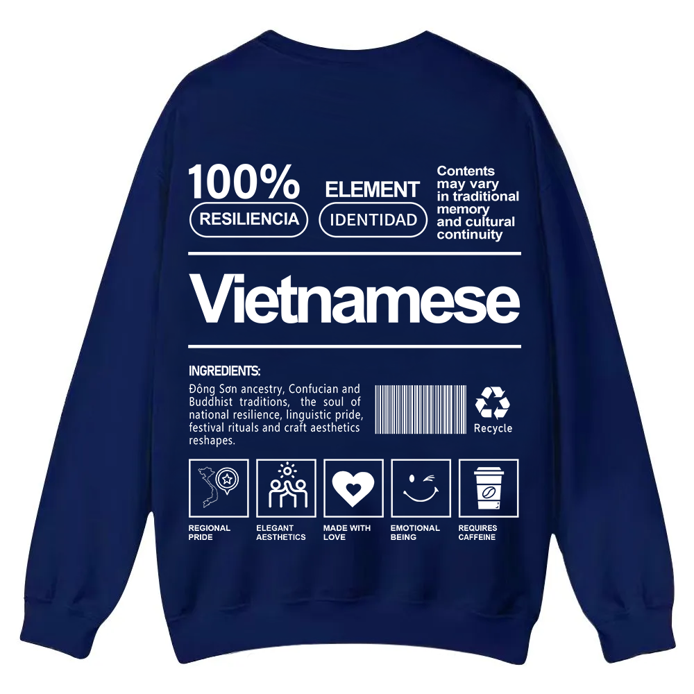 Vietnamese Unisex Fit  Casual Crewneck Sweatshirt wearishow