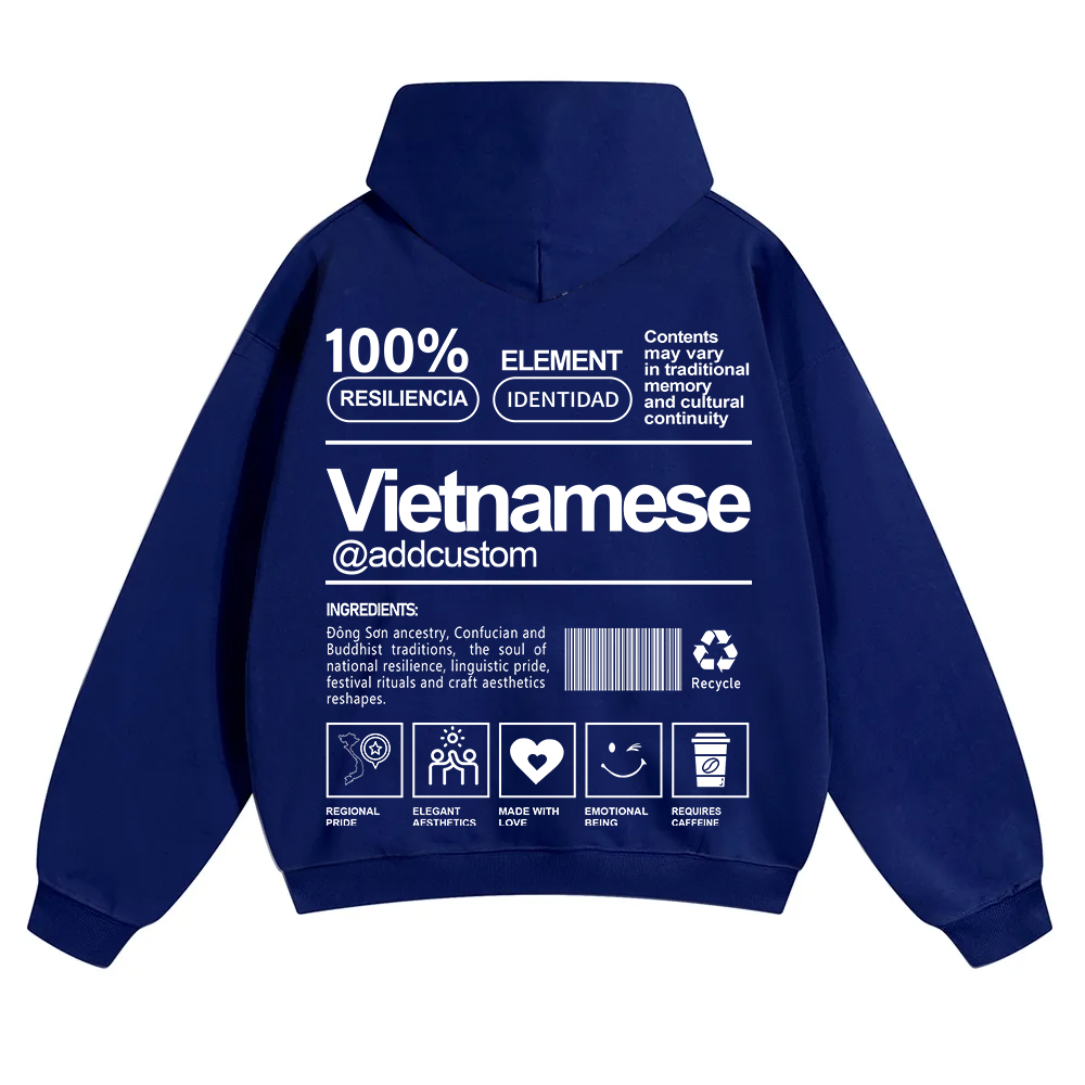 Vietnamese Addcustom Unisex Fit Color Hoodie wearishow