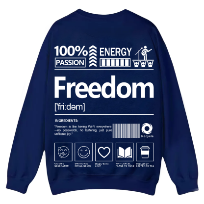 Freedom Unisex Fit Casual Crewneck Sweatshirt