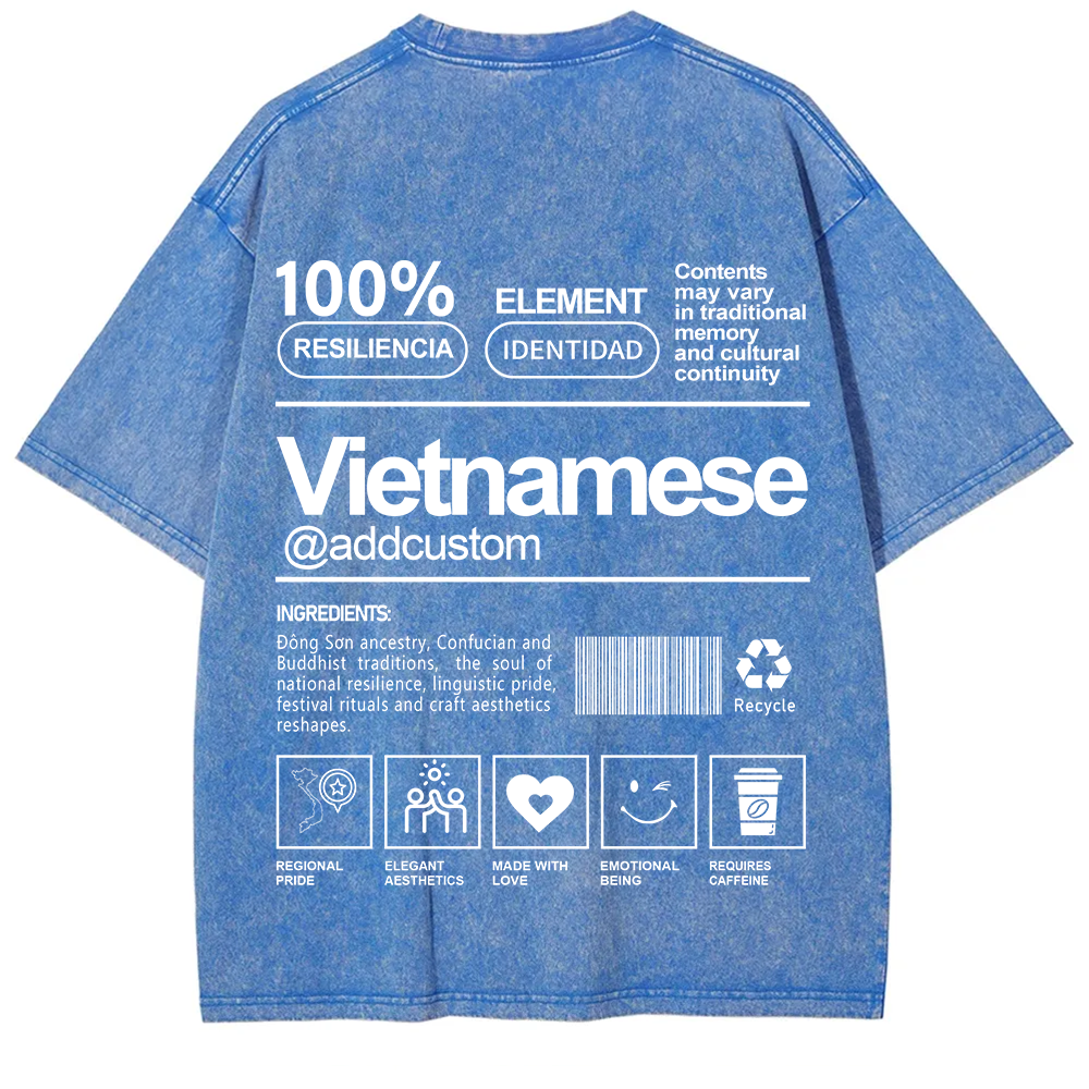 Vietnamese Addcustom Unisex Fit  Washed T-Shirt