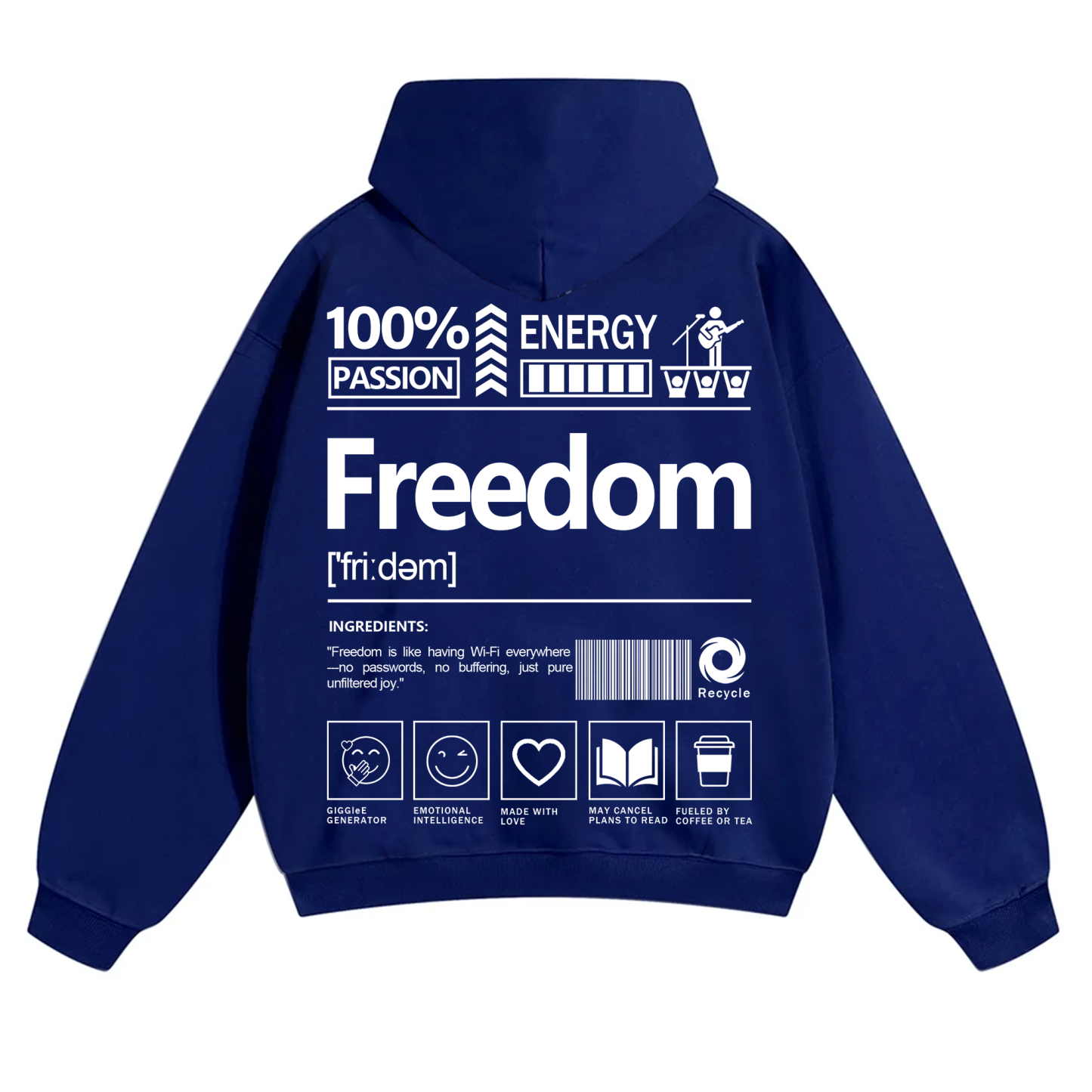 Freedom Unisex Fit Solid Color Hoodie