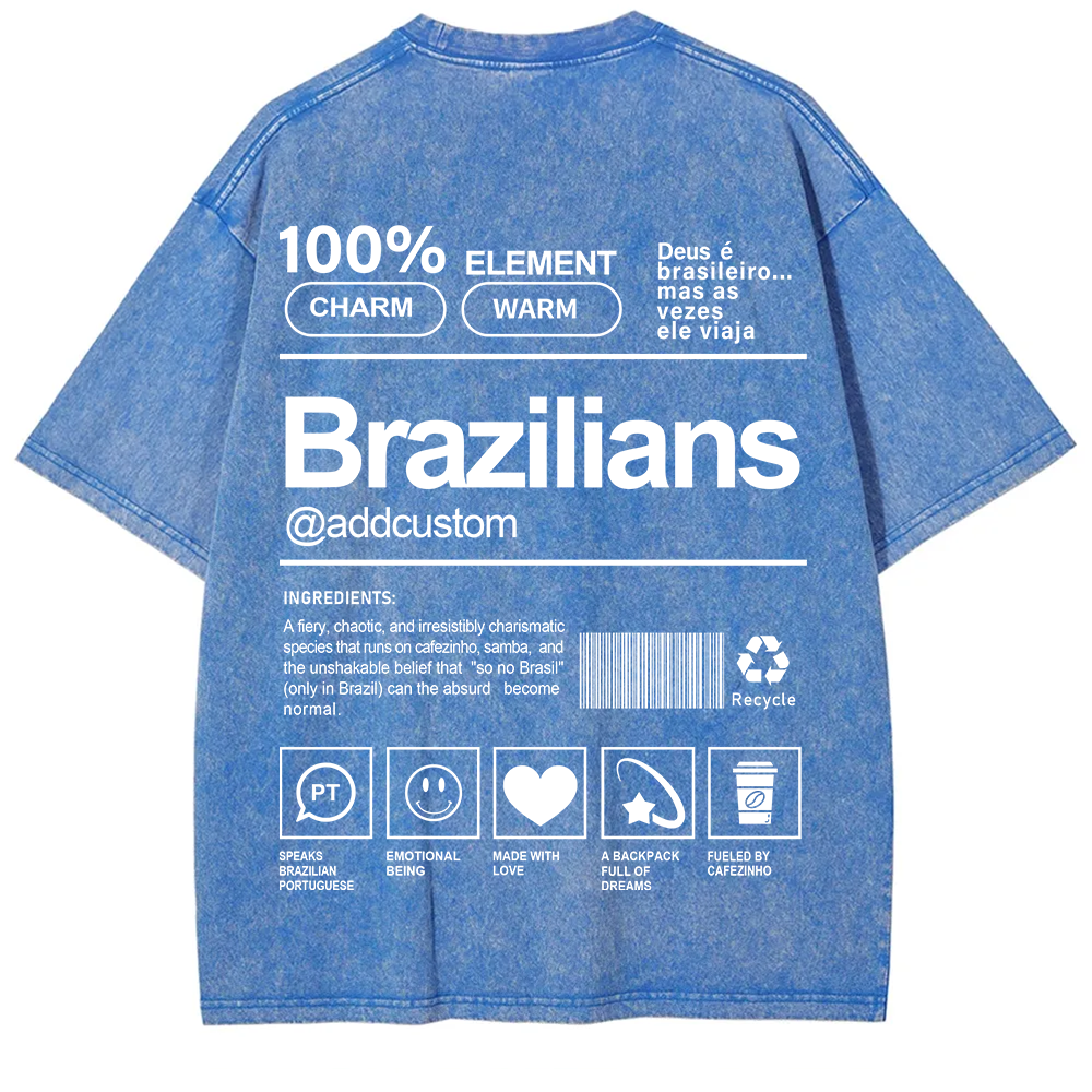 Brazilians Addcustom Unisex Fit  Washed T-Shirt
