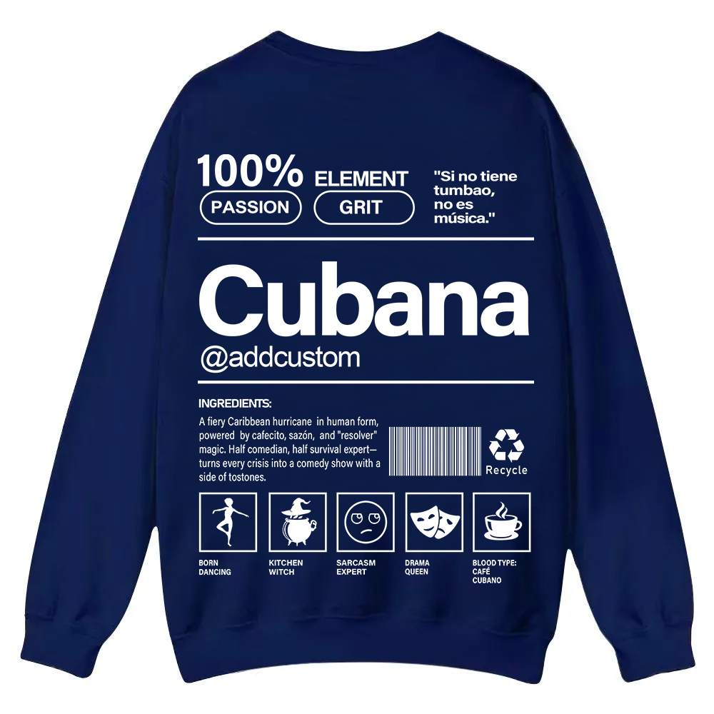 Cubana Addcustom Unisex Fit  Casual Crewneck Sweatshirt wearishow