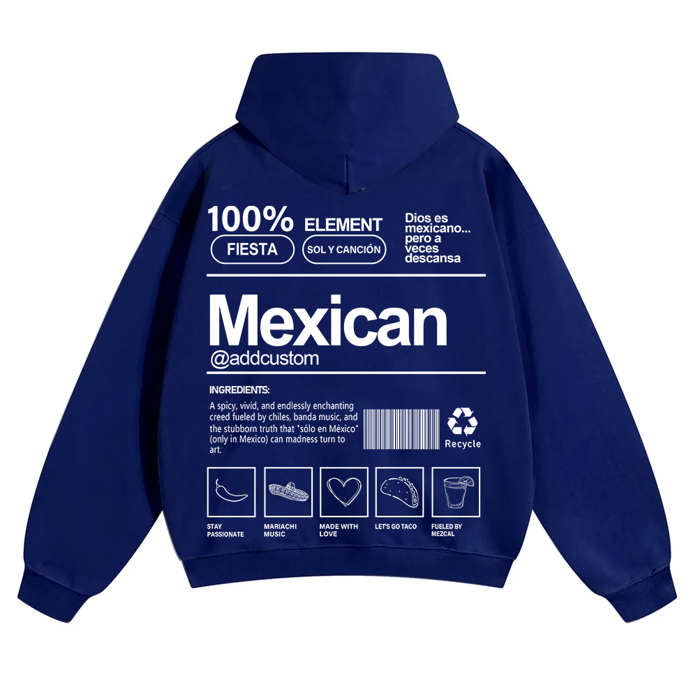 Mexican Addcustom Unisex Fit Color Hoodie wearishow