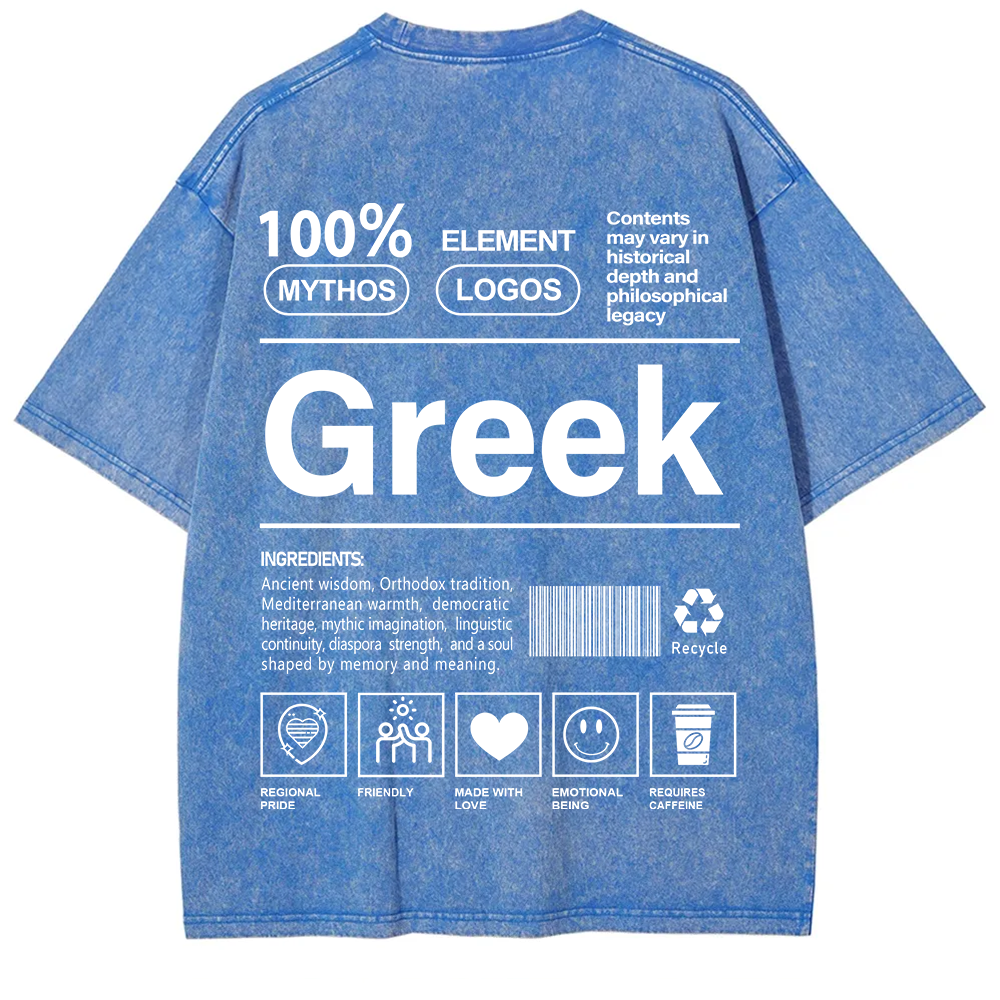 Greek Unisex Fit  Washed T-Shirt