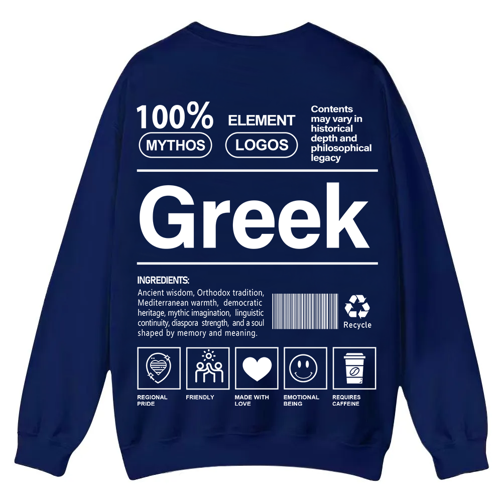 Greek Unisex Fit  Casual Crewneck Sweatshirt wearishow