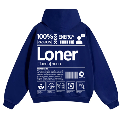 Loner Unisex Fit Solid Color Hoodie