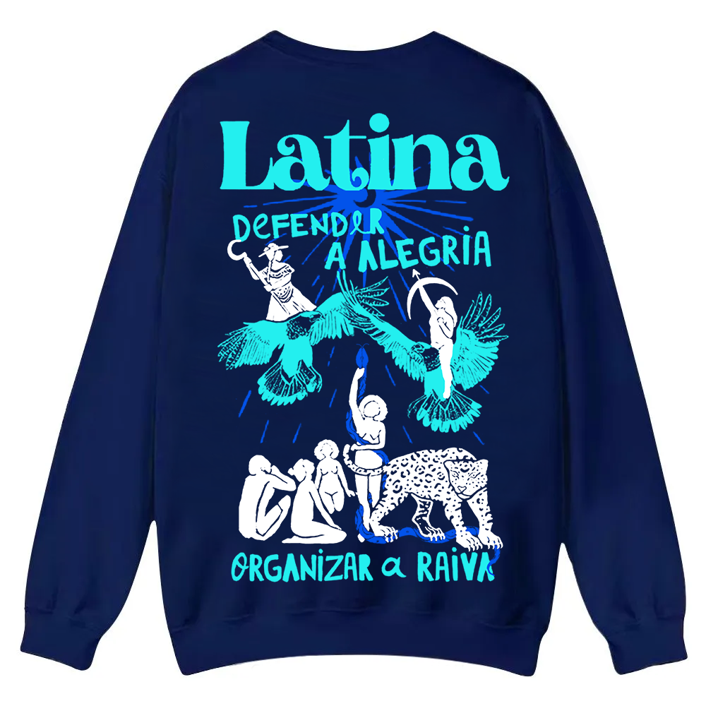 Latina Unisex Fit  Casual Crewneck Sweatshirt wearishow