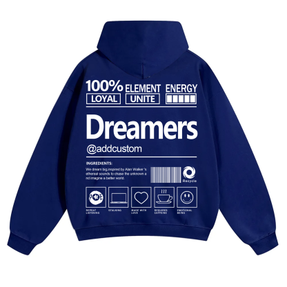 Dreamers Addcustom Unisex Fit Solid Color Hoodie