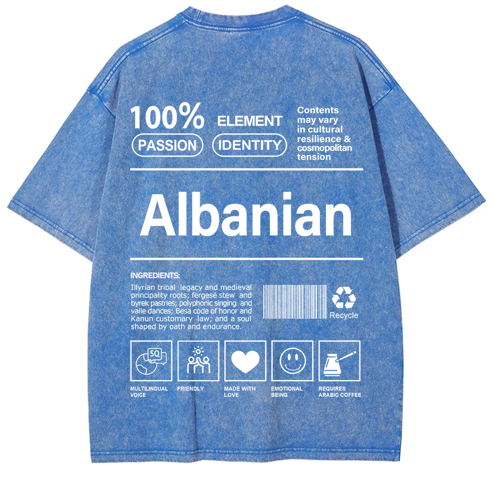 Albanian Unisex Fit  Washed T-Shirt