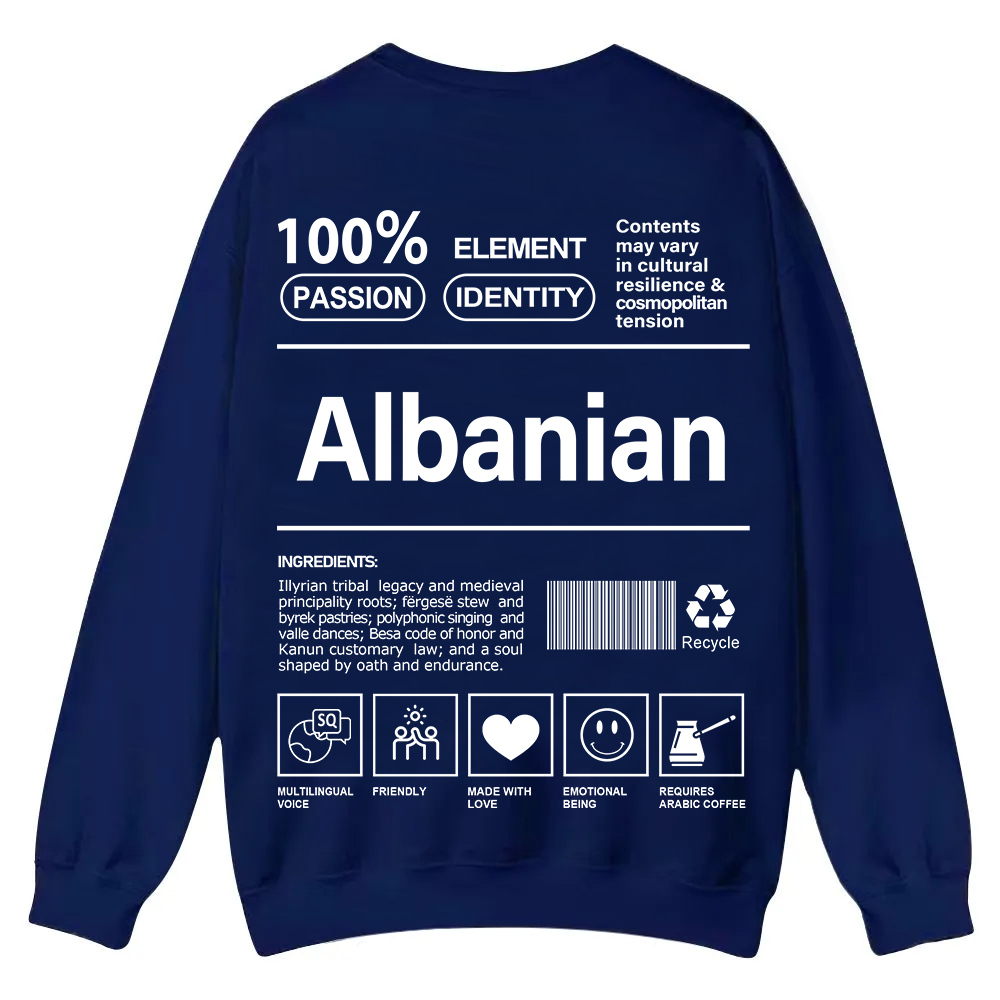 Albanian Unisex Fit  Casual Crewneck Sweatshirt wearishow