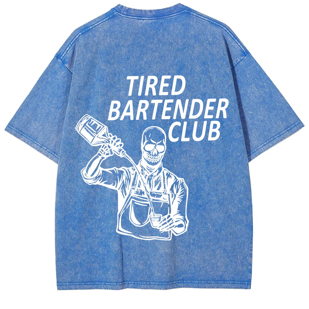 Tired Bartender Club Unisex Fit  Washed T-Shirt