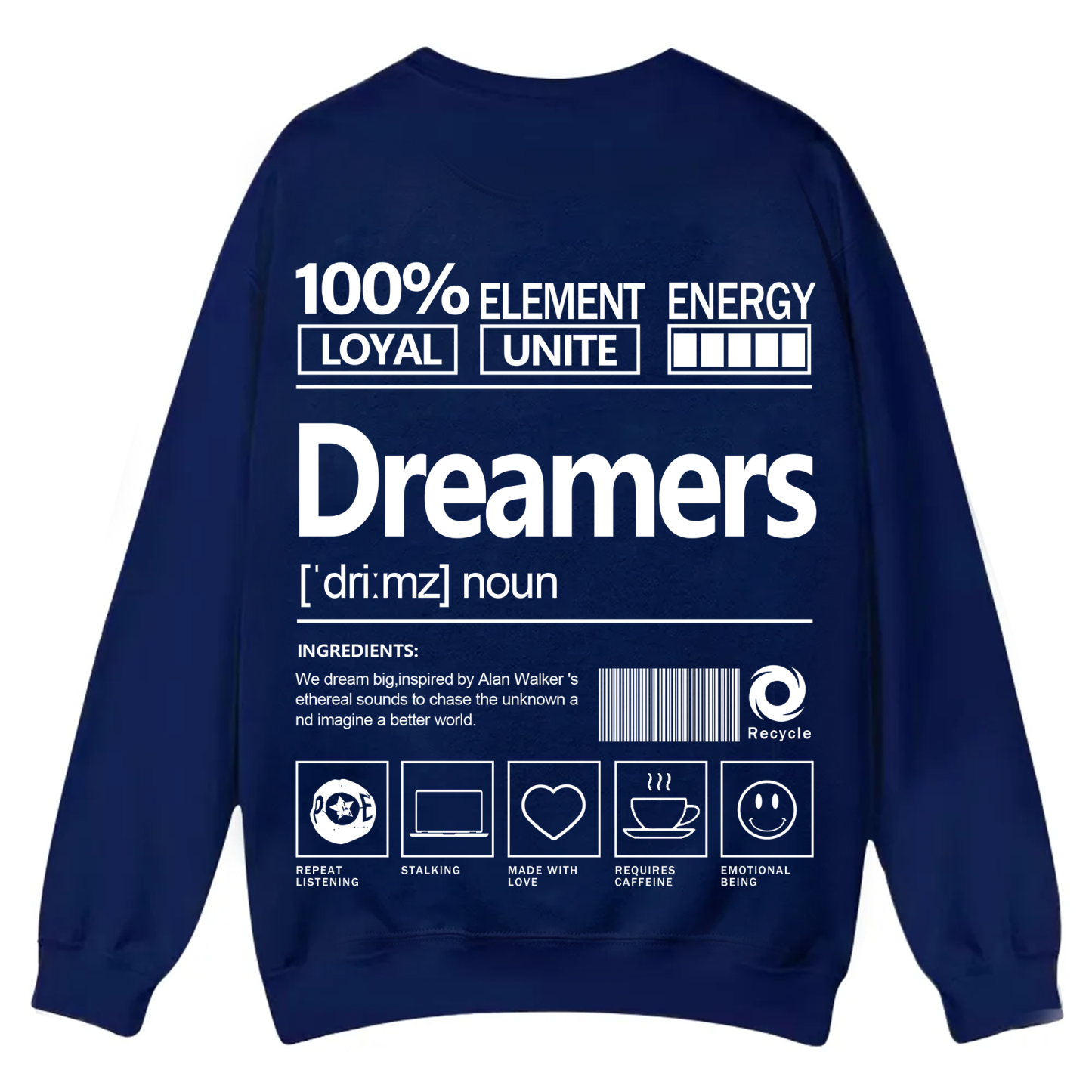 Dreamers Unisex Fit Casual Crewneck Sweatshirt